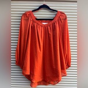 Woman’s Lauren Conrad Size Medium Orange Blouse EUC